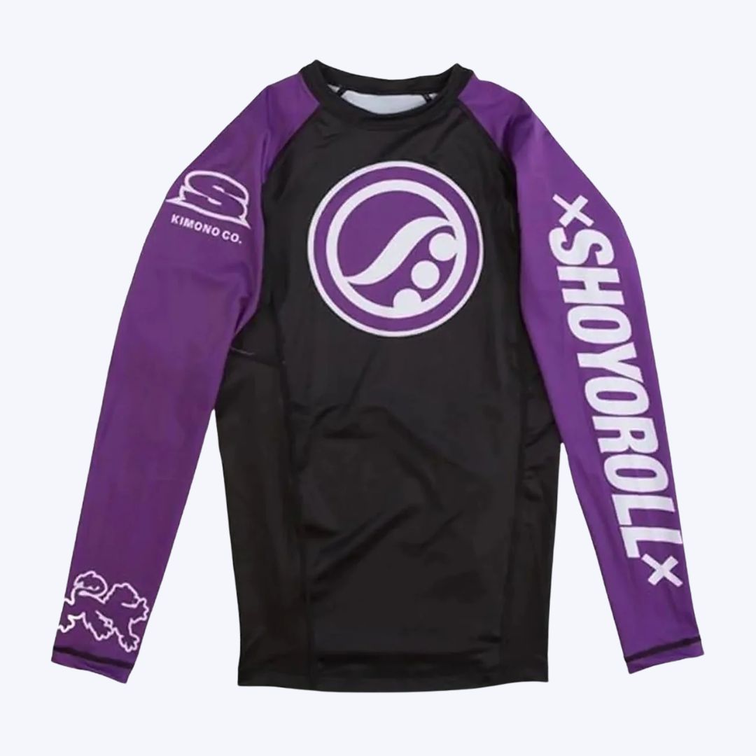Shoyoroll Purple & Black No Gi Rash Guard – BJJ Training Shirt